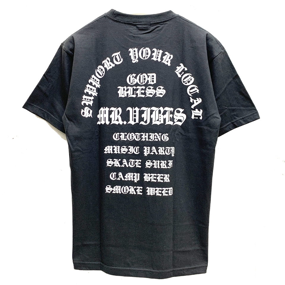 MRV by Mr.vibes Tシャツ GOD BLESS S/S Tee 2024 半袖 オリジナル チャコール CHACOAL