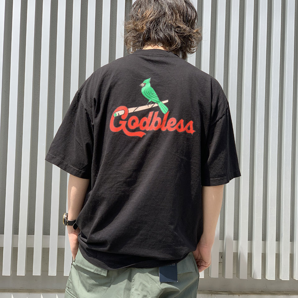 MRV by Mr.vibes Tシャツ CARDINALIS GOD BLESS S/S Tee  半袖 オリジナル ブラック/レッド 黒 BLACK/RED