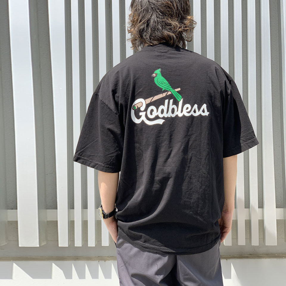MRV by Mr.vibes Tシャツ CARDINALIS GOD BLESS S/S Tee  半袖 オリジナル ブラック/ホワイト 黒 BLACK/WHITE