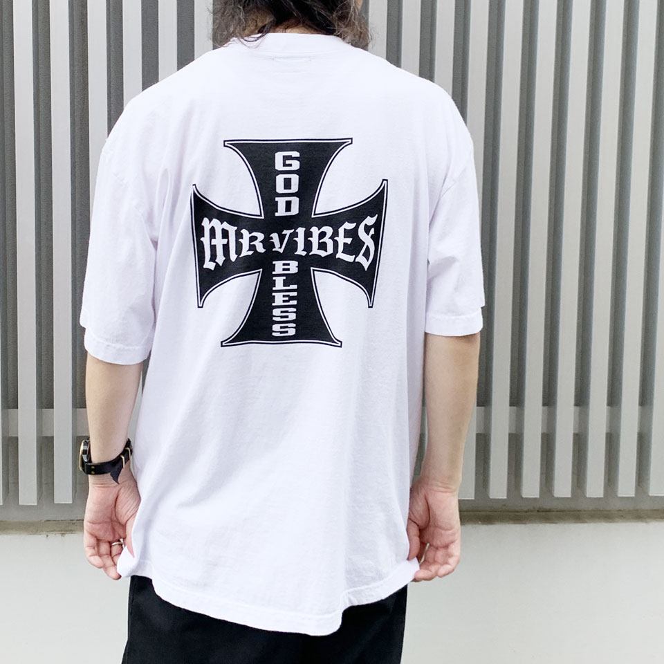 MRV by Mr.vibes Tシャツ IRON CROSS S/S Tee  半袖 オリジナル ホワイト 白 WHITE