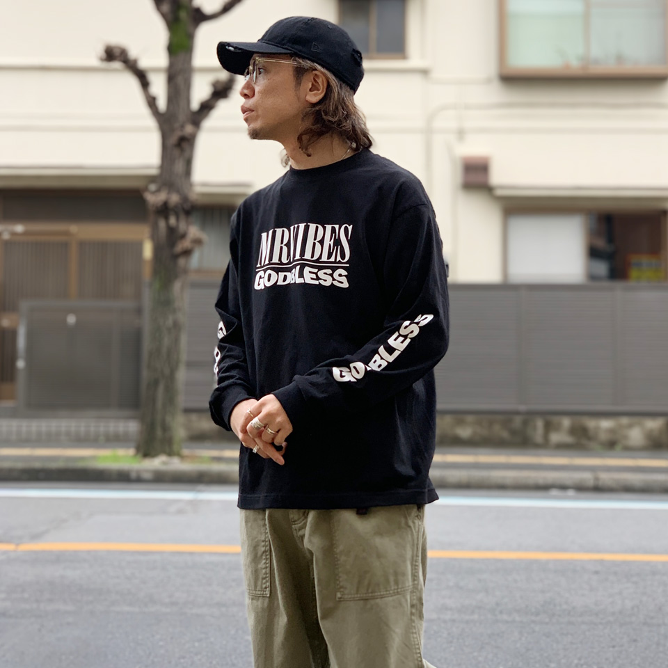 MRV by Mr.vibes ロンT Tシャツ NM GOD BLESS L/S Tee 長袖 オリジナル ブラック 黒 BLACK