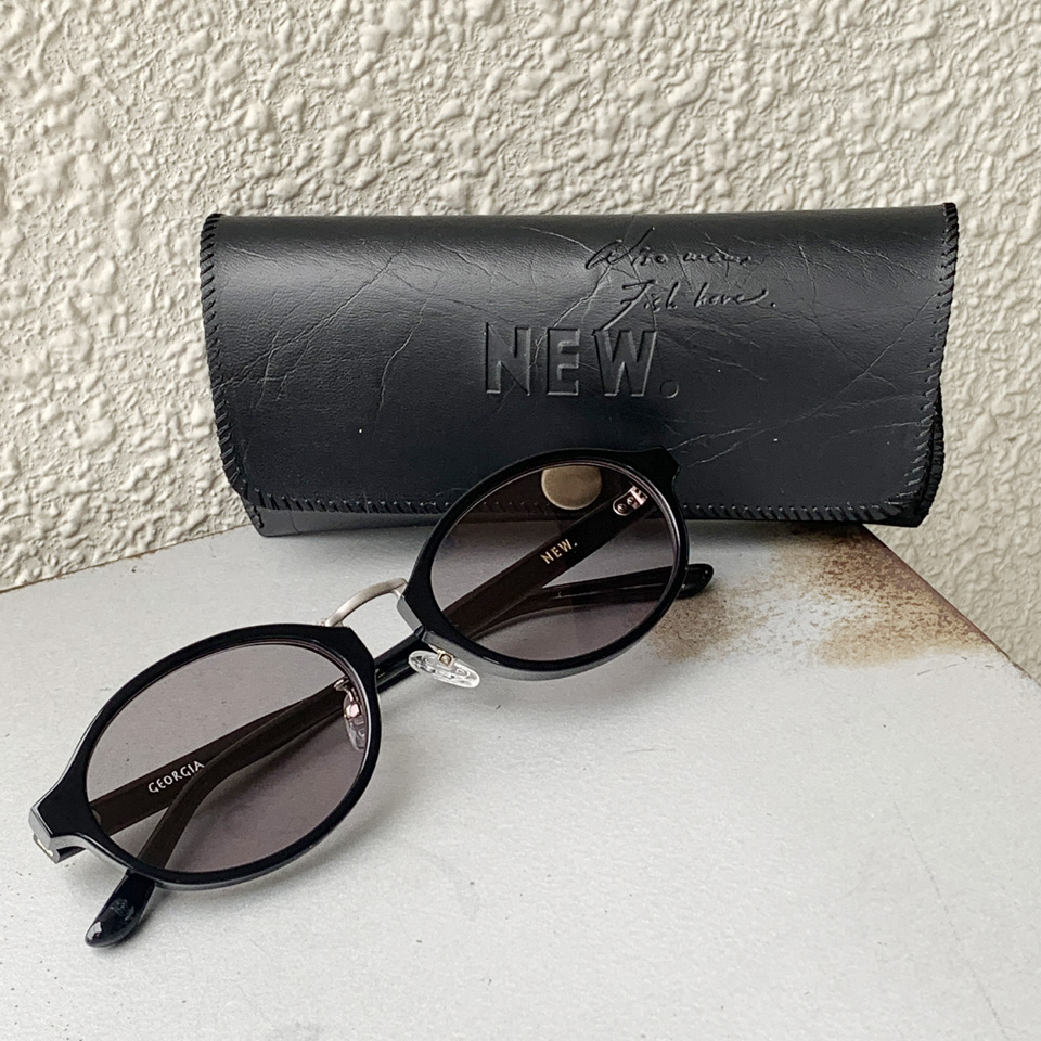 ニュー NEW. サングラス GEORGIA C-1 眼鏡 オーバル ブラック/シルバー BLACK × ANTIQUE SILVER
