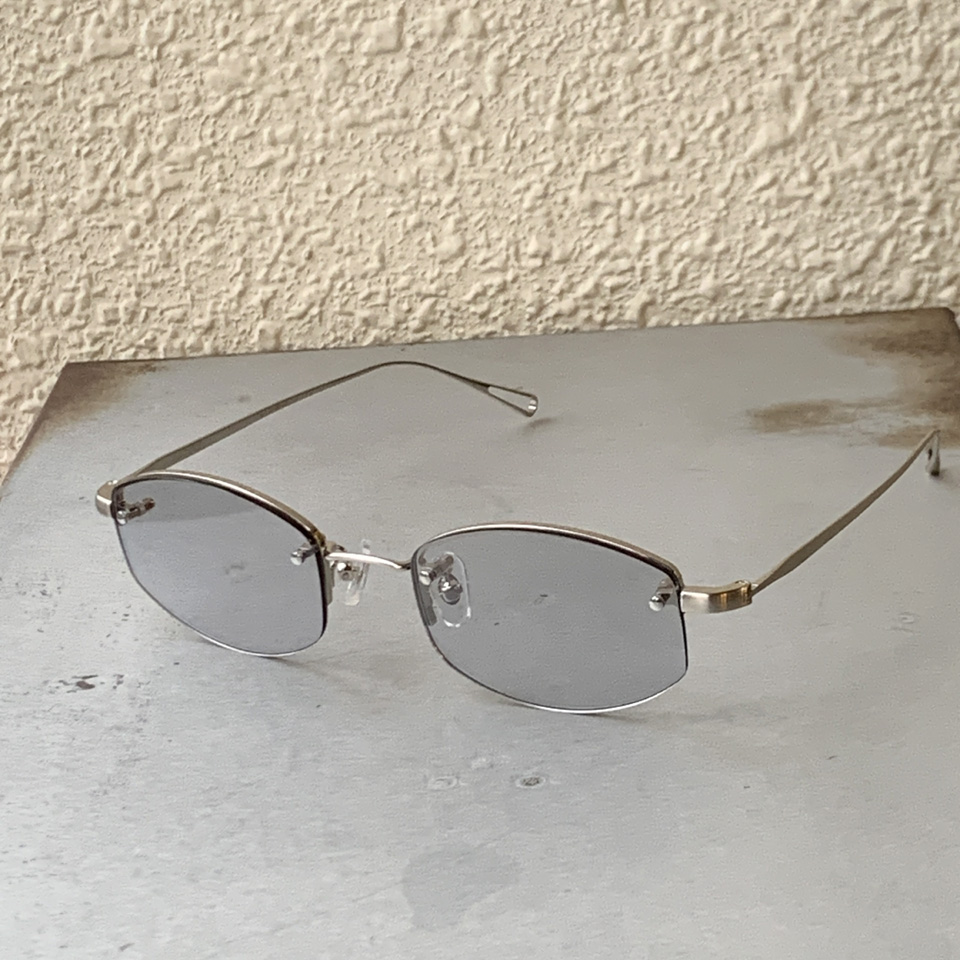 ニュー NEW. サングラス MORRIS C-1 メタルフレーム 眼鏡 ハーフリム BLASTED SILVER シルバー