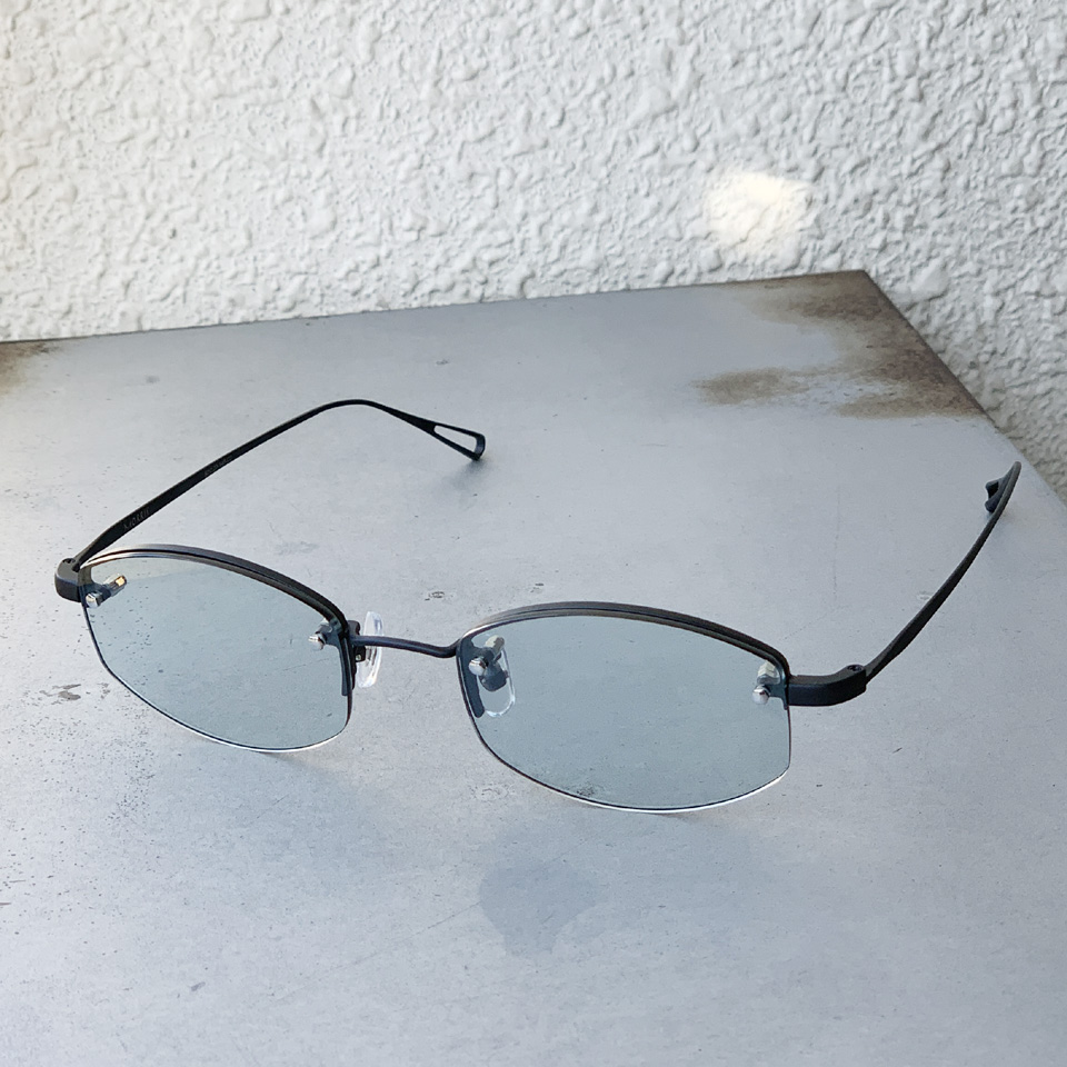 ニュー NEW. サングラス MORRIS C-3 メタルフレーム 眼鏡 ハーフリム SEMI MATTE BLACK ブラック