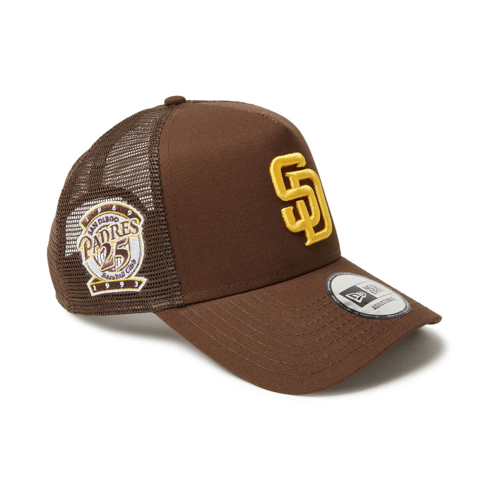 ニューエラ NEW ERA メッシュキャップ 9FORTY A-Frame トラッカー MLB Side Patch サンディエゴ・パドレス ウォルナット ブラウン 茶色 14388605