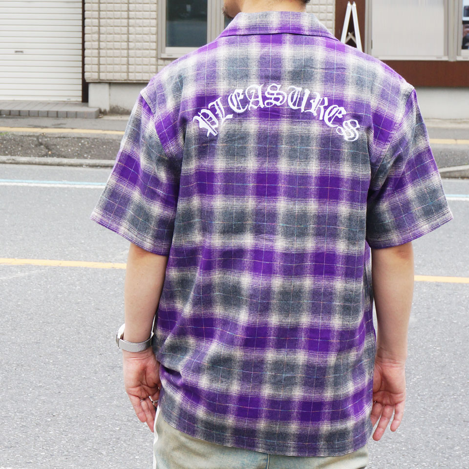 【70%OFF】 セール SALE PLEASURES プレジャーズ 半袖シャツ SHADOW PLAID S/S SHIRT