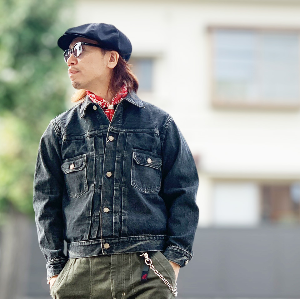 SUGAR CANE / 14.25oz. BLACK DENIM JACKET 1953 AGED MODEL