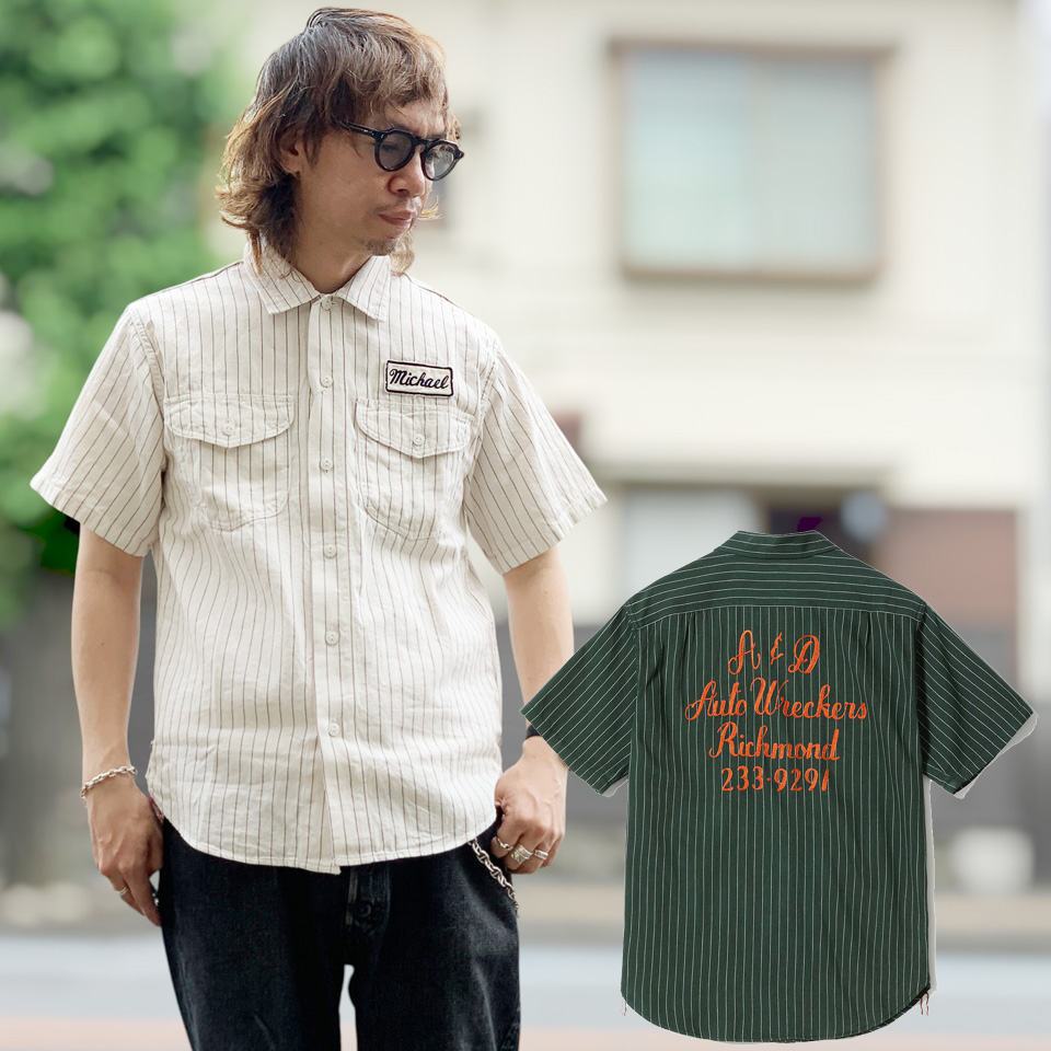 全2色 SUGAR CANE シュガーケーン COKE STRIPE WORK SHIRT with EMBROIDERED (Lot No. SC39732 )