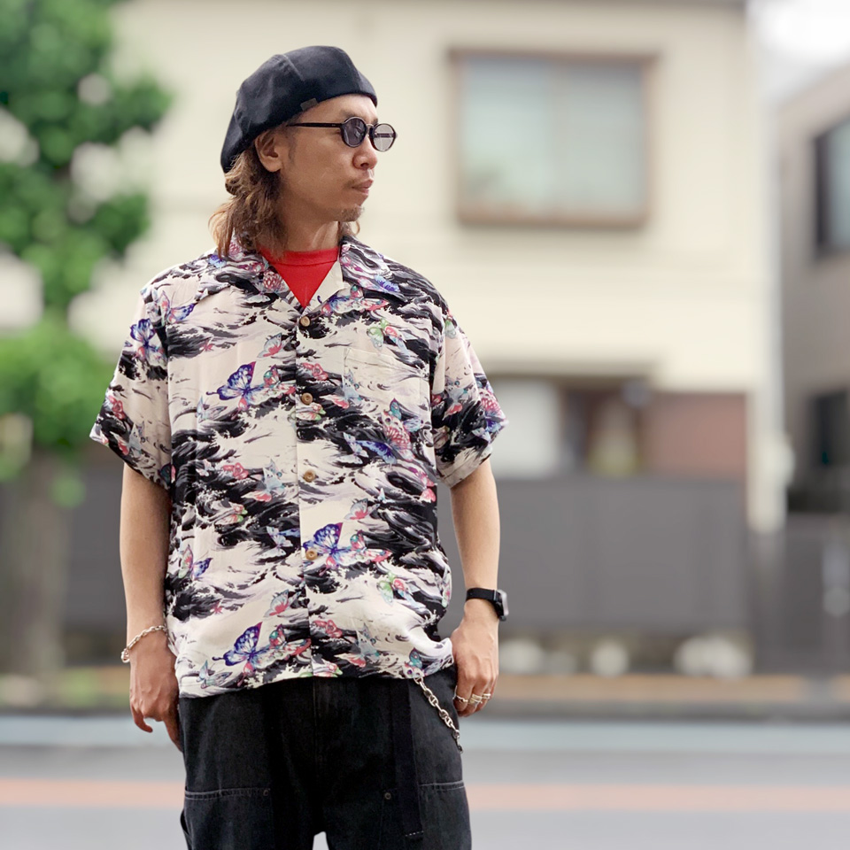 SUN SURF サンサーフ RAYON HAWAIIAN SHIRT “BUTTERFLY SPLASH”  (Lot No.SS39627)