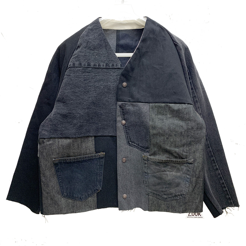 スリフティルック THRIFTY LOOK デニムエンジニアジャケット Levi's DENIM REMAKE ENGINEERED JACKET リメイク ブラックデニム BLACK 黒 (#5)