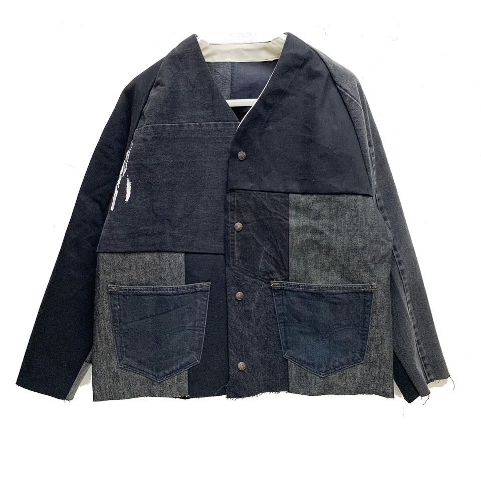 スリフティルック THRIFTY LOOK デニムエンジニアジャケット Levi's DENIM REMAKE ENGINEERED JACKET リメイク ブラックデニム BLACK 黒 (#8)