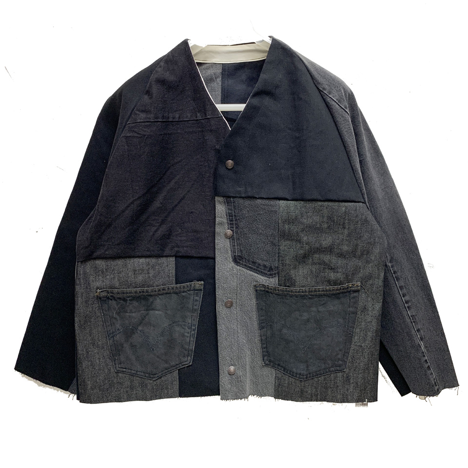 スリフティルック THRIFTY LOOK デニムエンジニアジャケット Levi's DENIM REMAKE ENGINEERED JACKET リメイク ブラックデニム BLACK 黒 (#9)