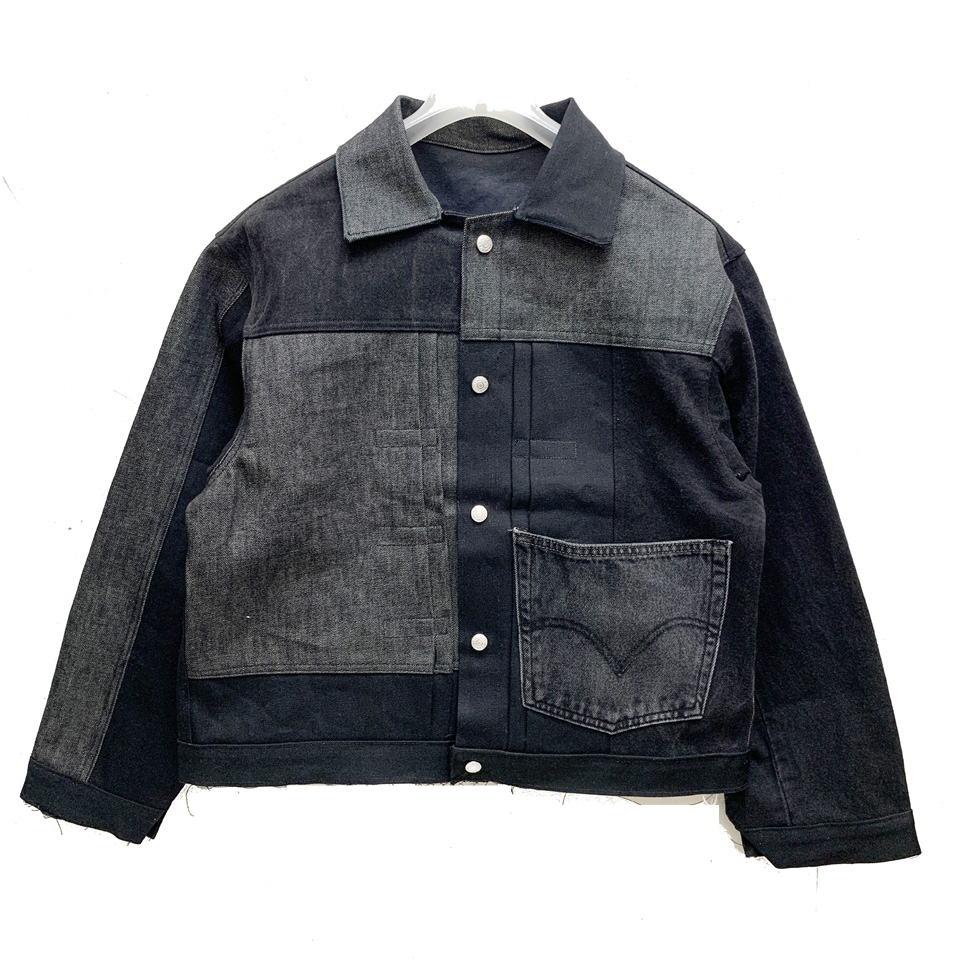 新品【THRIFTY LOOK】DENIM REMAKE JACKET リジット THRIFTY LOOK / LEVI'S REMAKE PLEATS JACKET