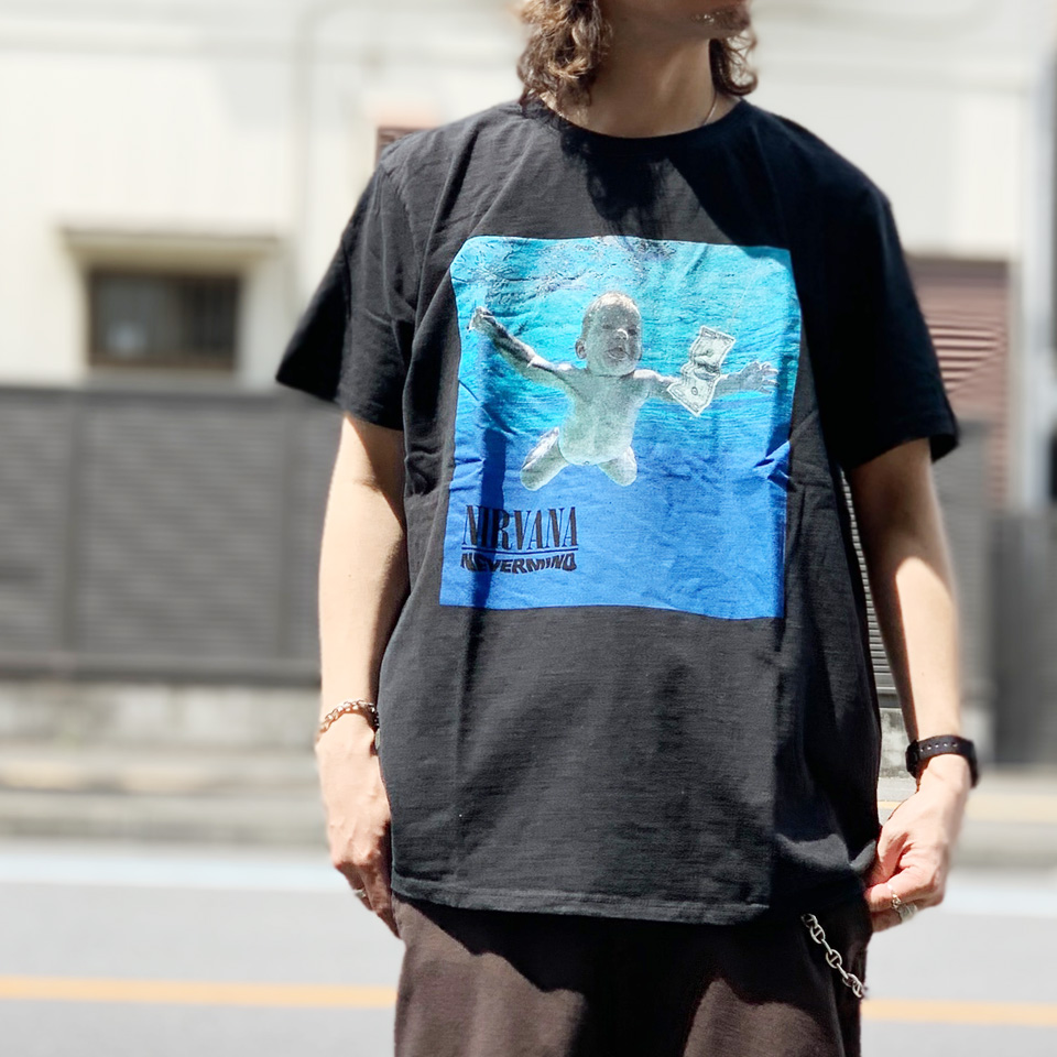 スリフティルック THRIFTY LOOK Tシャツ NIRVANA NEVERMIND S/S TEE ニルバーナ ニルヴァーナ ビンテージ加工 ブラック 黒 BLACK バンドTシャツ バンT