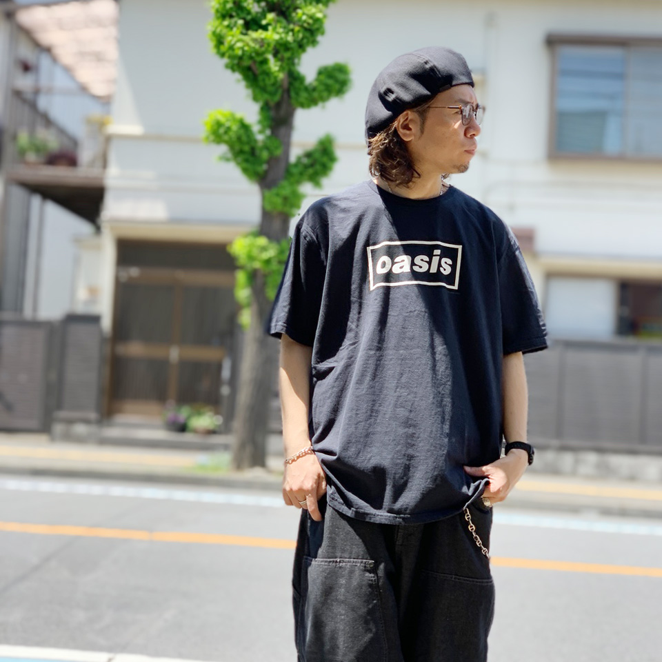 スリフティルック THRIFTY LOOK Tシャツ OASIS DECCA S/S TEE オアシス ビンテージ加工 ブラック 黒 BLACK バンドTシャツ バンT