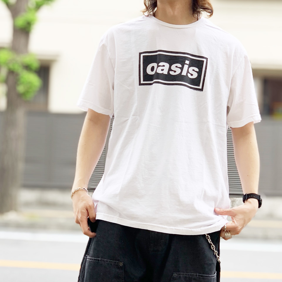 スリフティルック THRIFTY LOOK Tシャツ OASIS DECCA S/S TEE オアシス ビンテージ加工 ホワイト 白 WHITE バンドTシャツ バンT