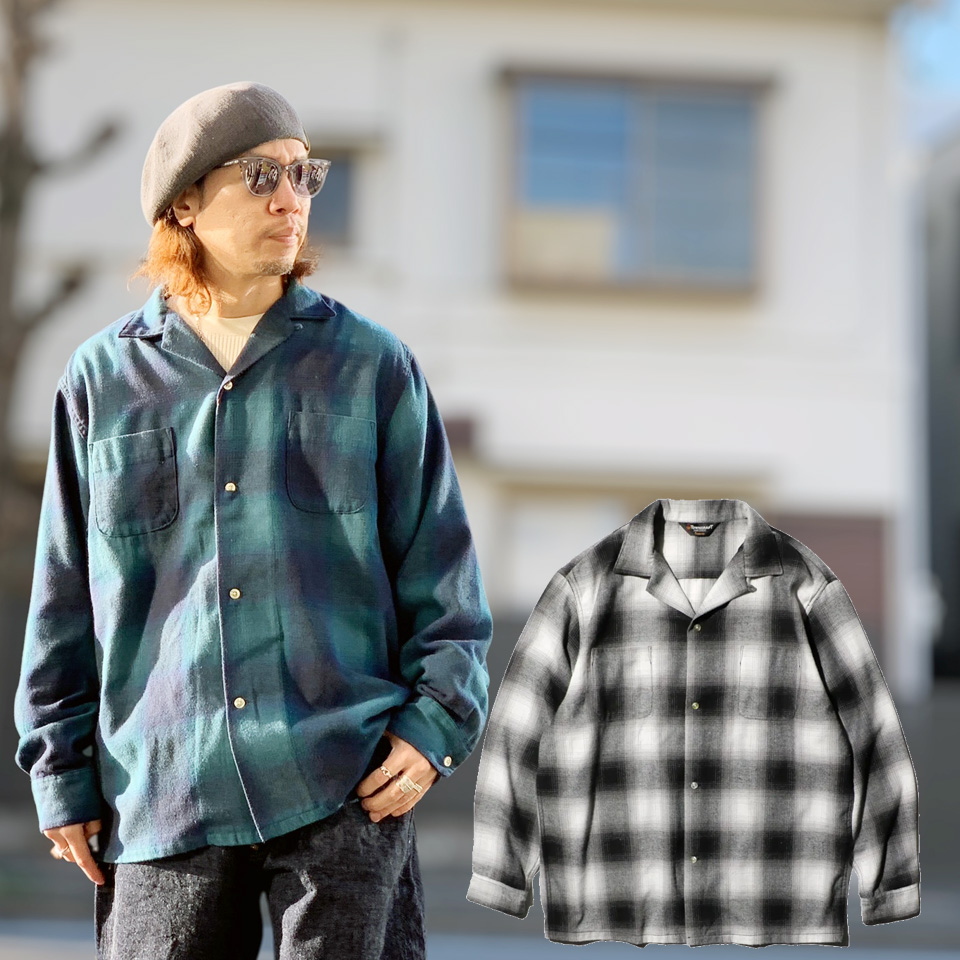 全2色 タウンクラフト TOWNCRAFT オンブレチェックシャツ ネルシャツ シャドウチェック 60S OMBRE CHECK LOOP COLLAR NEL SHIRTS ブルー BLUE ホワイト WHITE TC24F01800
