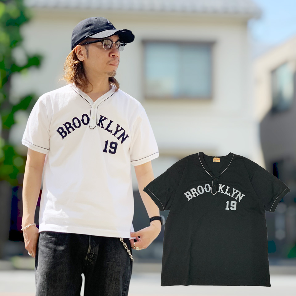 全2色 WHITESVILLE  ホワイツビル S/S HENLEY NECK T-SHIRT - BROOKLYN 19 (WV79687)