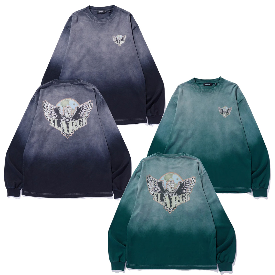 大人気 XLARGE EAGLE WINGS TO THE WORLD L/S TEE インパクト◎ XLARGE｜EAGLE WINGS TO THE WORLD L/S TEE 【XLARGE