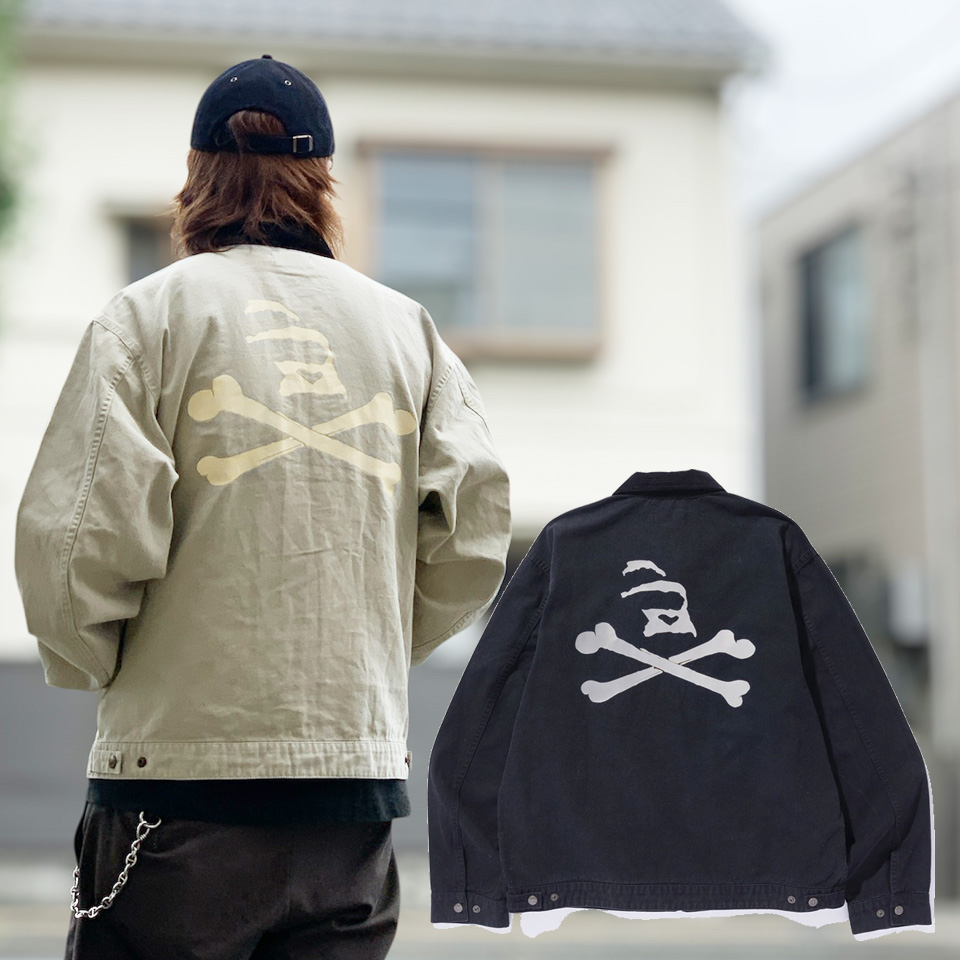 全2色 エクストララージ XLARGE ワークジャケット SKULL WORK JACKET ライトアウター ブラック 黒 BLACK ベージュ BEIGE 101253021007