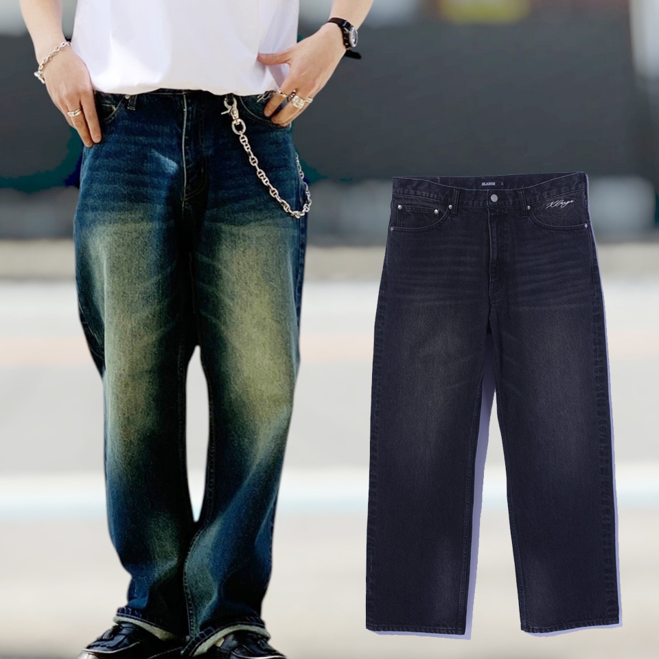全2色 XLARGE エクストララージ FADED DENIM PANTS (101262031004)