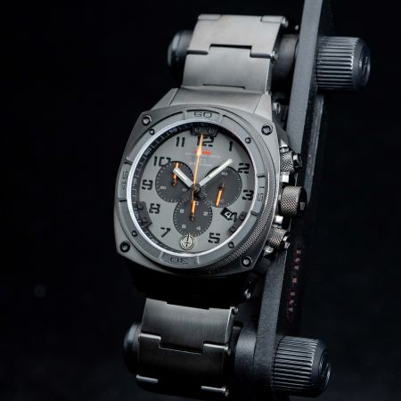 Predator II Black Tit Grey Dial Black Sub Dial Black Number - Tit