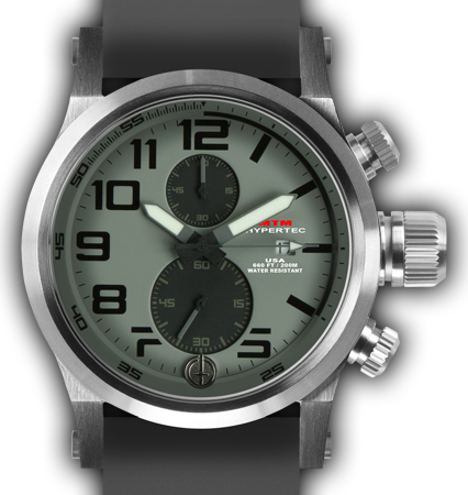 HYPERTEC CHRONO 2A Silver Grey Dial - Grey Rubber II- Silver Buckle