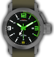 HYPERTEC 44 GREY - GREEN DIAL - GREEN RUBBER II- SILVER Buckle