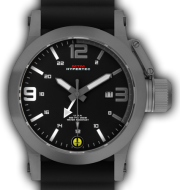 HYPERTEC 44 GREY - GREY-WHITE DIAL - BLACK RUBBER I- SILVER Buckle
