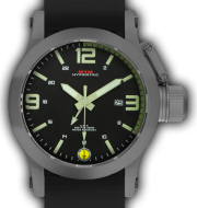HYPERTEC 44 GREY - LUMI DIAL - BLACK RUBBER II- SILVER Buckle