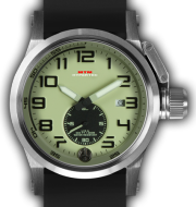 HYPERTEC CHRONO 1A Silver Lumi Dial - Black Rubber II- Silver Buckle