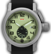 HYPERTEC CHRONO 1A Grey Lumi Dial - Black Rubber II- Silver Buckle