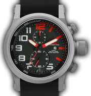 HYPERTEC CHRONO 2A Grey Red Dial - Black Rubber II- Silver Buckle