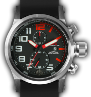 HYPERTEC CHRONO 2A Silver Red Dial - Black Rubber II- Silver Buckle