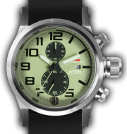 HYPERTEC CHRONO 2A Silver Lumi Dial - Black Rubber II- Silver Buckle