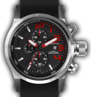HYPERTEC CHRONO 3A Silver Red Dial - Black Rubber II- Silver Buckle