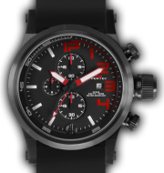 HYPERTEC CHRONO 3A Black Red Dial - Black Rubber II - Black Buckle