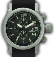 HYPERTEC CHRONO 3A Grey Black-Lumi Dial - Black Rubber II- Silver Buckle