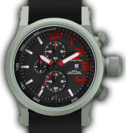 HYPERTEC CHRONO 3A Grey Red Dial - Black Rubber II- Silver Buckle