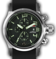 HYPERTEC CHRONO 3A Silver Black-Lumi Dial - Black Rubber II- Silver Buckle