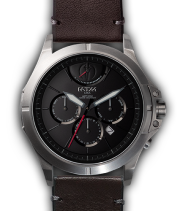 Oconus Silver - Black I Dial - OC Leather Brown - Silver Buckle