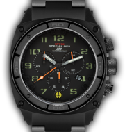 Predator II Black Tit Black Dial Black Sub Dial Lumi Number - Tit Band -Orange Hand