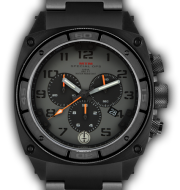 Predator II Black Tit Grey Dial Black Sub Dial Black Number - Tit Band-Orange Hand