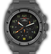 Predator II Grey Tit Black Dial Black Sub Dial Lumi Number - Tit Band-Orange Hand