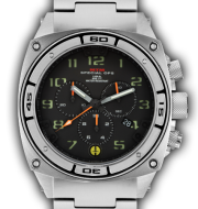 Predator II Silver Tit Black Dial Black Sub Dial Lumi Number - Tit Band-Orange Hand