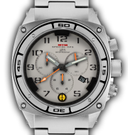 Predator II Silver Tit Tan Dial Tan Sub Dial Grey Number - Tit Band-Orange Hand