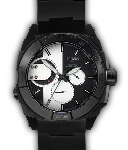 US-744X Black - Black-Silver Dial - Black Tit Bandke
