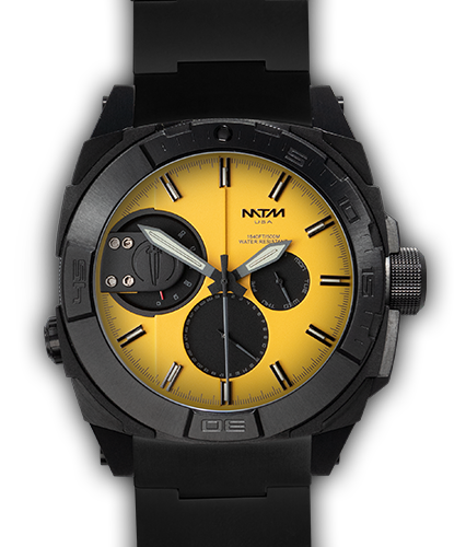 US-744X Black - Yellow Dial - Black Tit Band