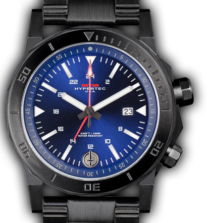 H-61 Black-Blue Dial-Stainless Steel Band