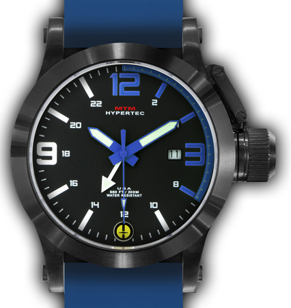 HYPERTEC 44 BLACK - BLUE DIAL- BLUE RUBBER II - BLACK Buckle